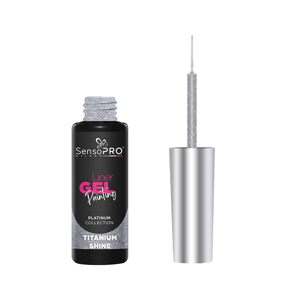 Liner Gel UV Pictura Unghii SensoPRO Milano Platinum - Titanium Shine 8ml - 1 | YEO