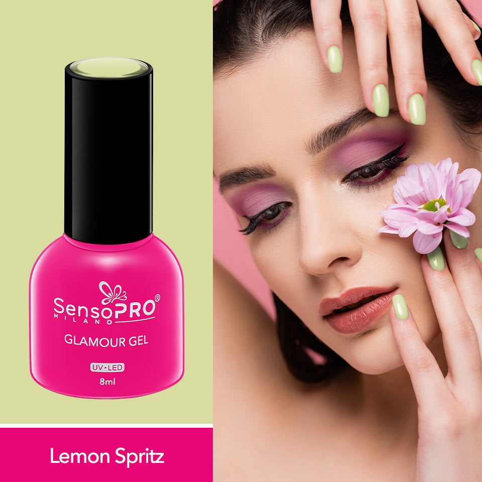 Oja Semipermanenta Glamour Gel SensoPRO Milano 8ml, Lemon Spritz #38 - 1 | YEO