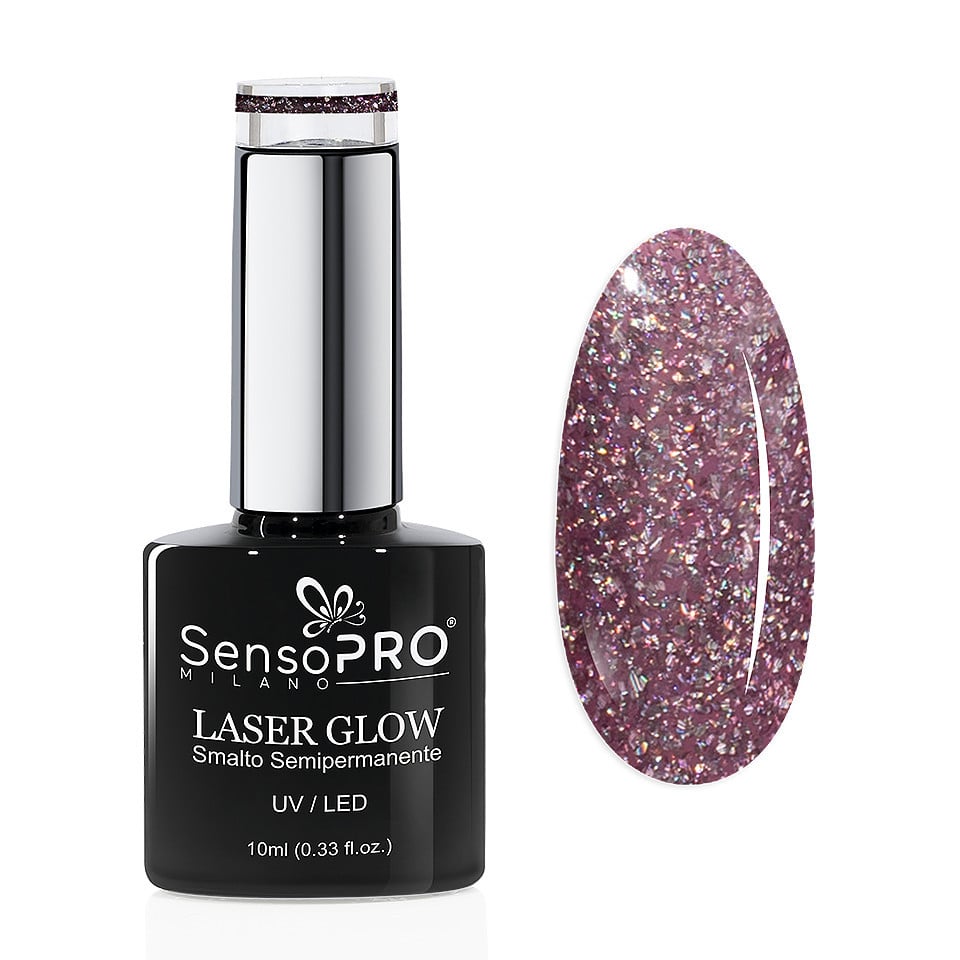 Oja Semipermanenta Holografica Laser Glow SensoPRO Milano 10ml, Violet Storm #26 - 1 | YEO