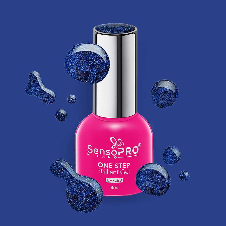 Oja Semipermanenta One Step Brilliant Gel SensoPRO Milano 8ml, Blue Reflection #78 - 1 | YEO