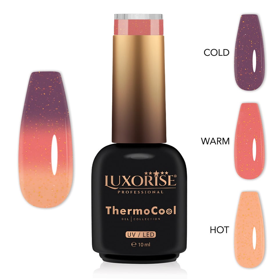 Oja Semipermanenta Termica 3 Culori LUXORISE ThermoCool - Sunset Enigma 10ml