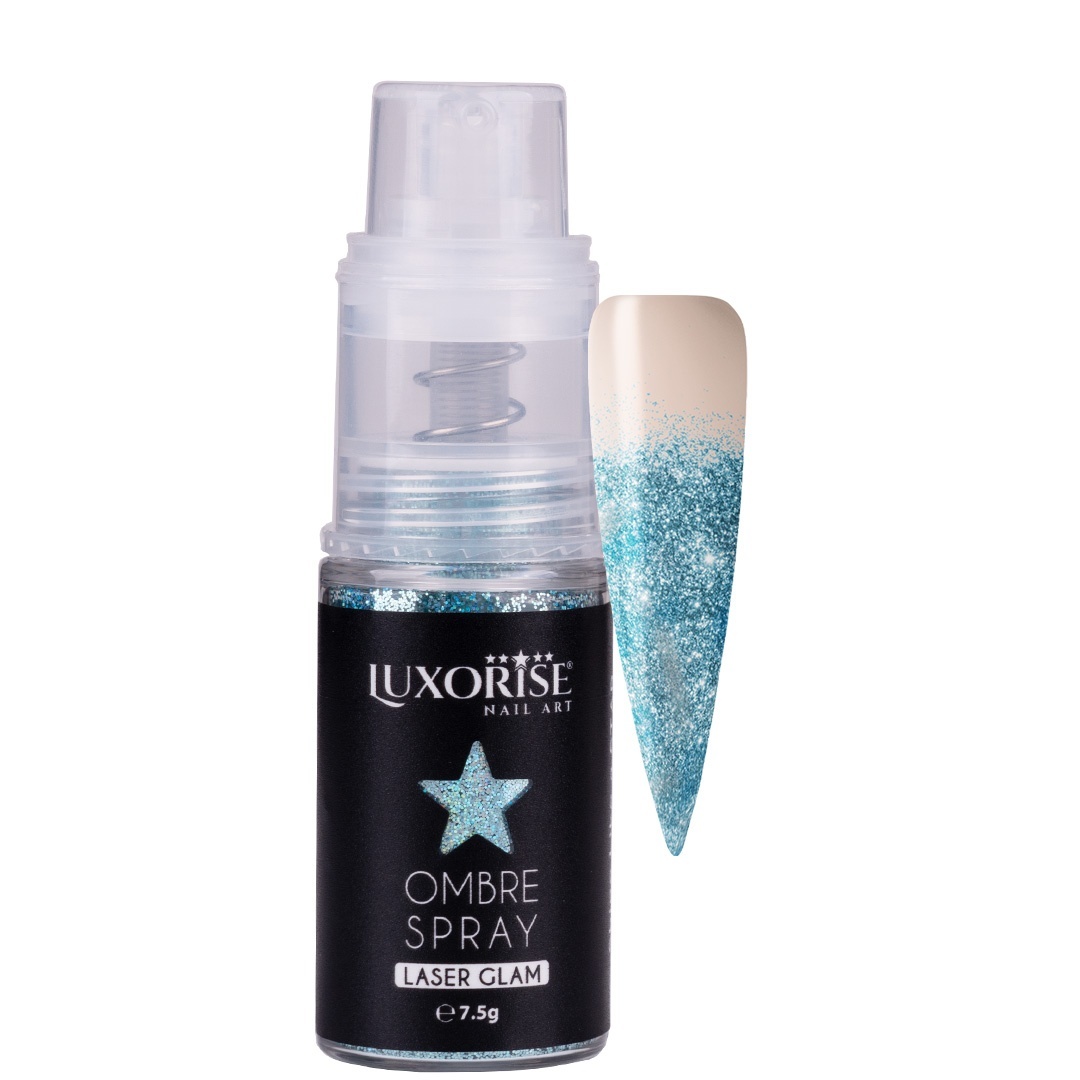 Ombre Spray Nail Art LUXORISE Laser Glam - Aquamarine