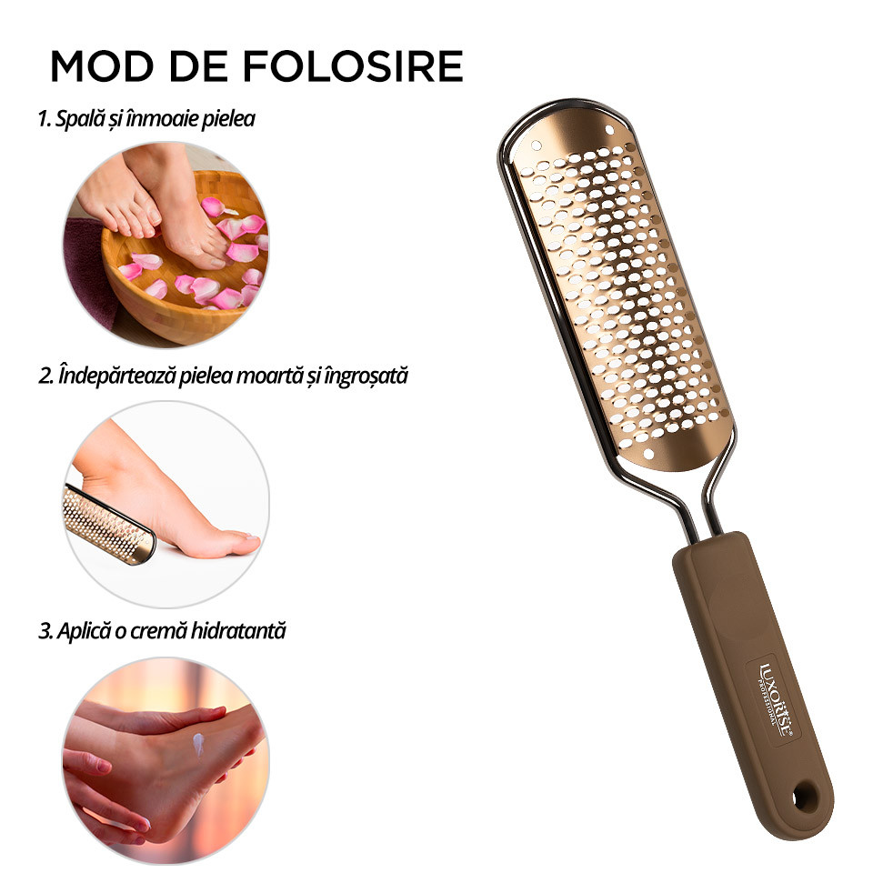 Pila de Calcaie Profesionala cu razuitor Extra Smooth PRO, LUXORISE - 3 | YEO