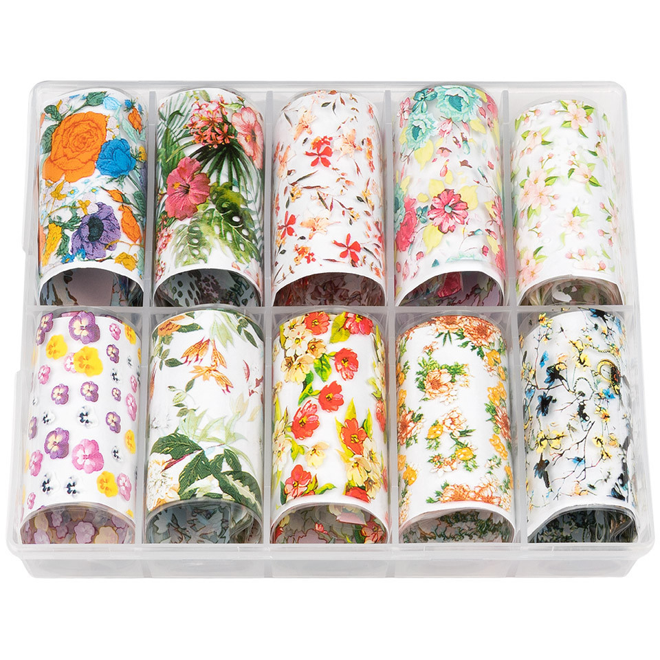 Set Folii Transfer LUXORISE Flower Kit, 10 buc