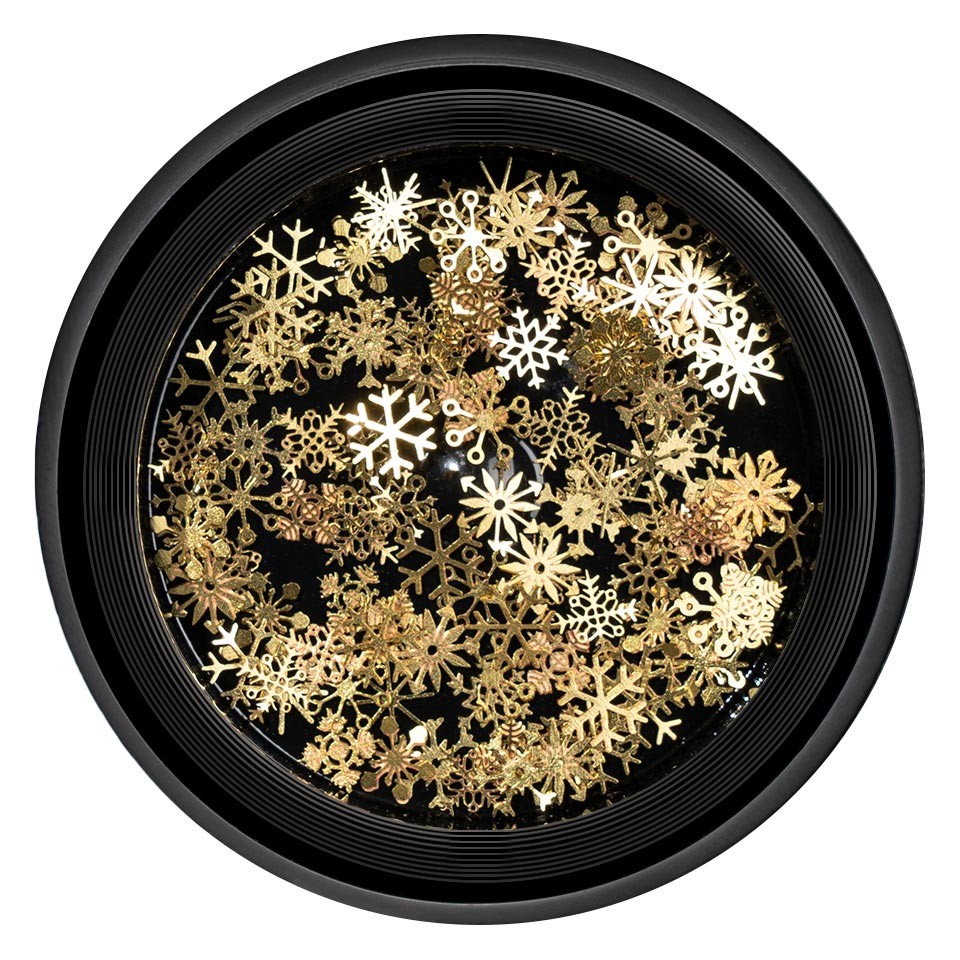 Strasuri Unghii LUXORISE, Gold Snowflakes