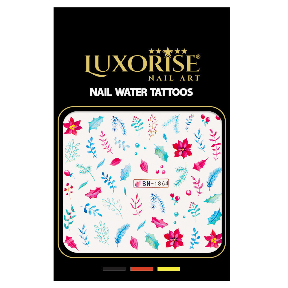 Tatuaj Unghii LUXORISE Christmas Leaves, BN-1864 - 2 | YEO