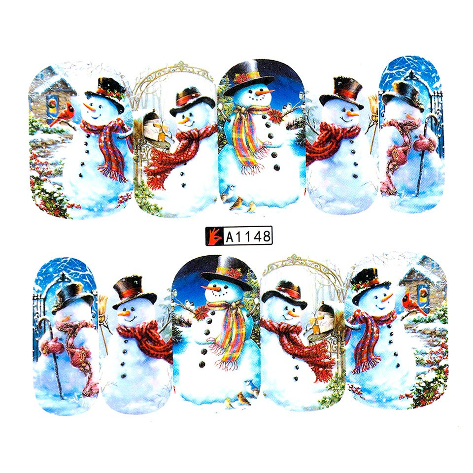 Tatuaj Unghii LUXORISE Snowmen Hug, A1148 - 1 | YEO