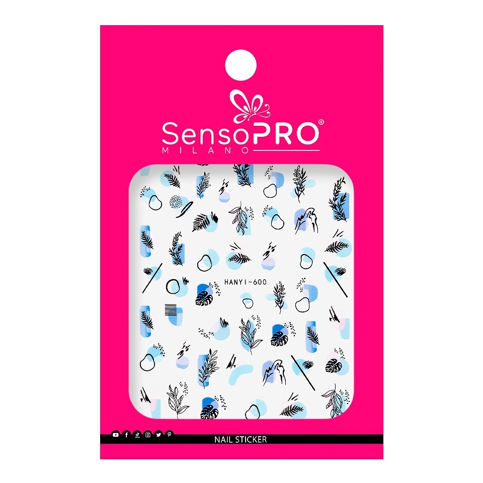 Abtibilduri Unghii SensoPRO Milano Artist Leaves, model HANYI-600 - 1 | YEO