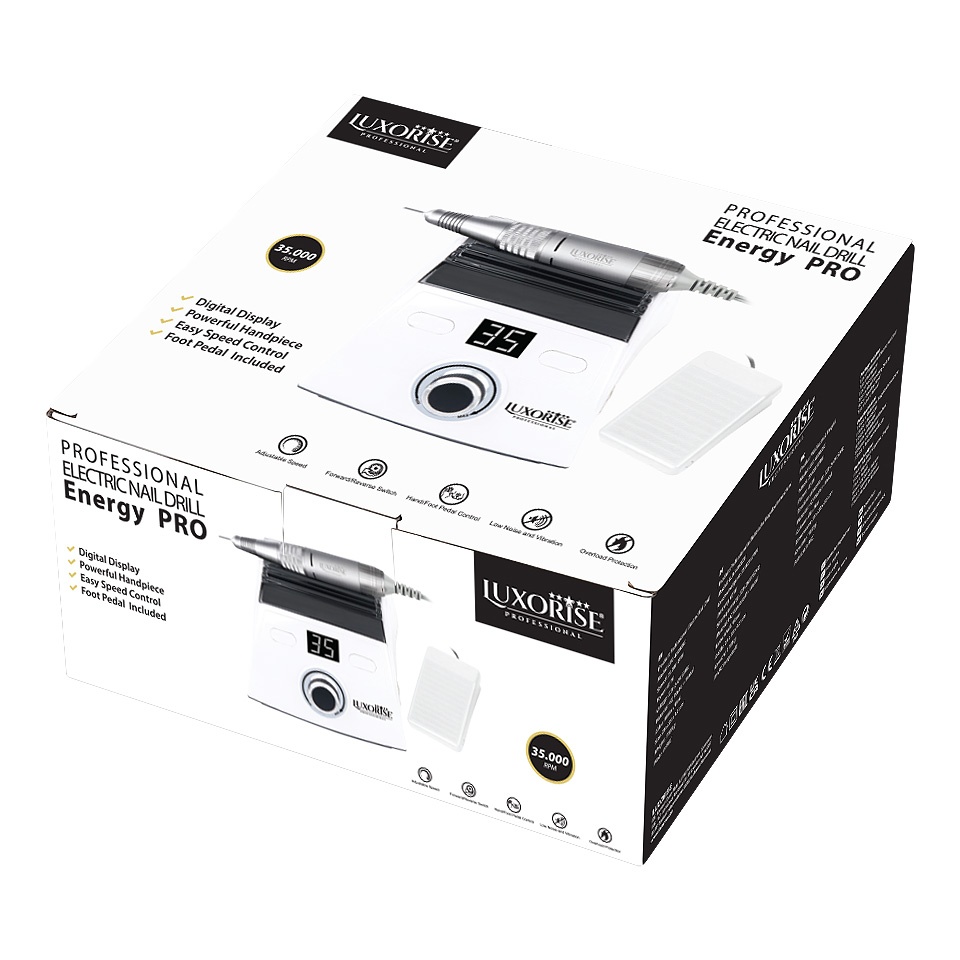 Freza unghii profesionala Energy PRO - LUXORISE , 35.000 RPM, White - 1 | YEO