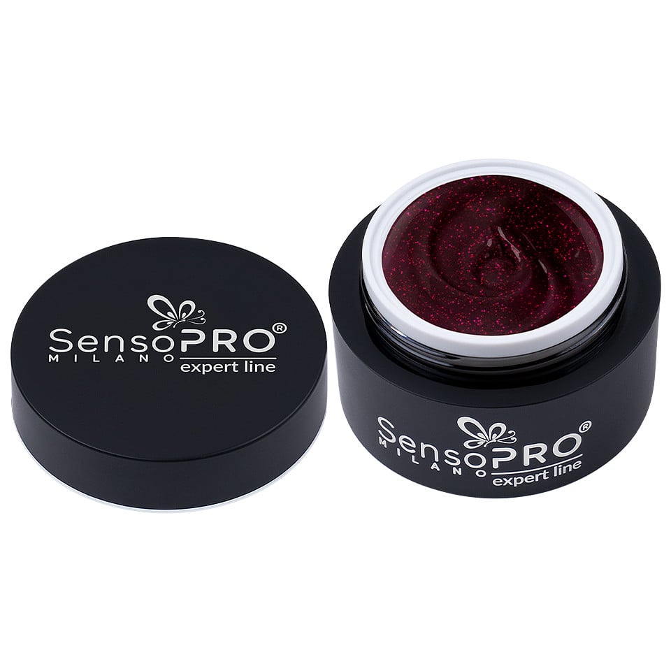 Gel Colorat UV SensoPRO Milano Expert Line - Bordeaux Splash 5ml - 2 | YEO