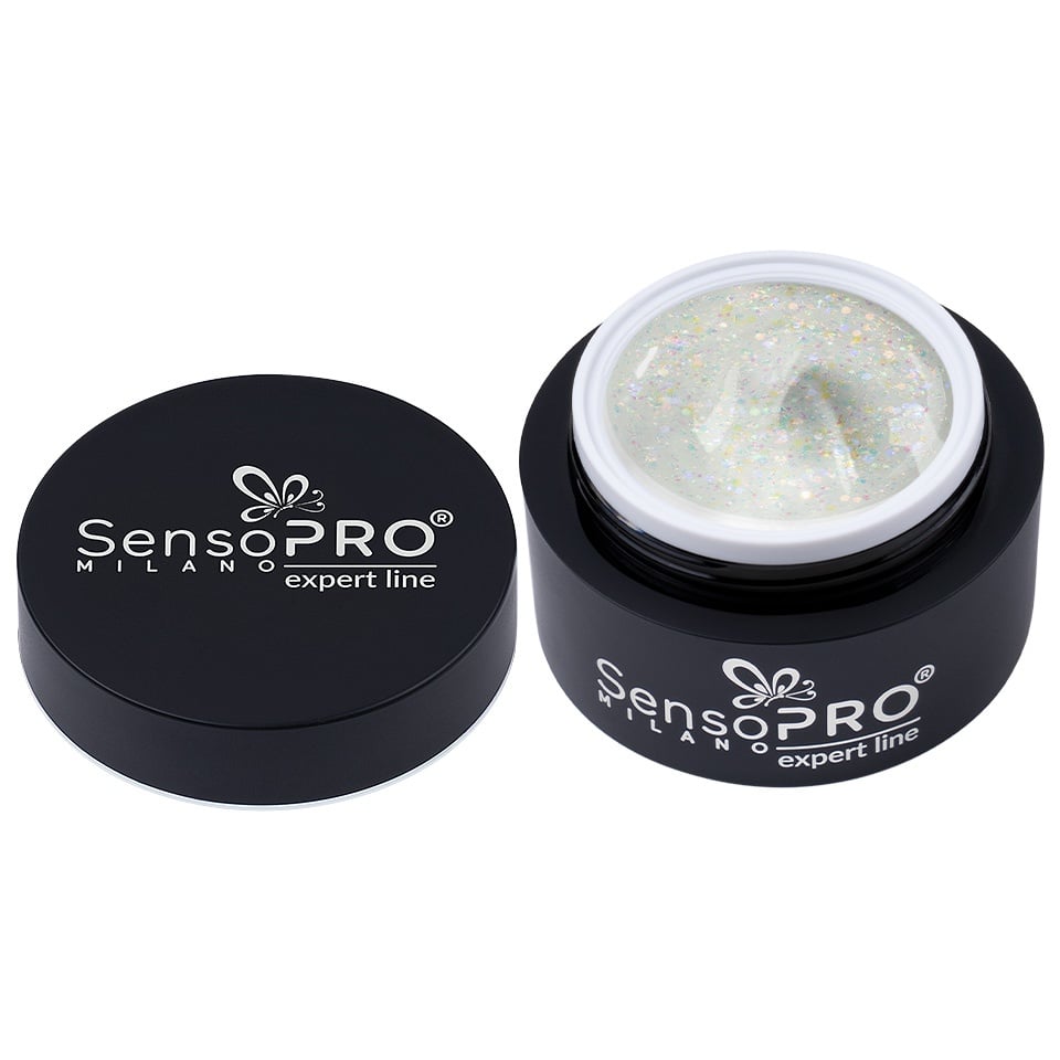 Gel Constructie Unghii Expert Line SensoPRO Milano - Water Glitz 15ml - 1 | YEO