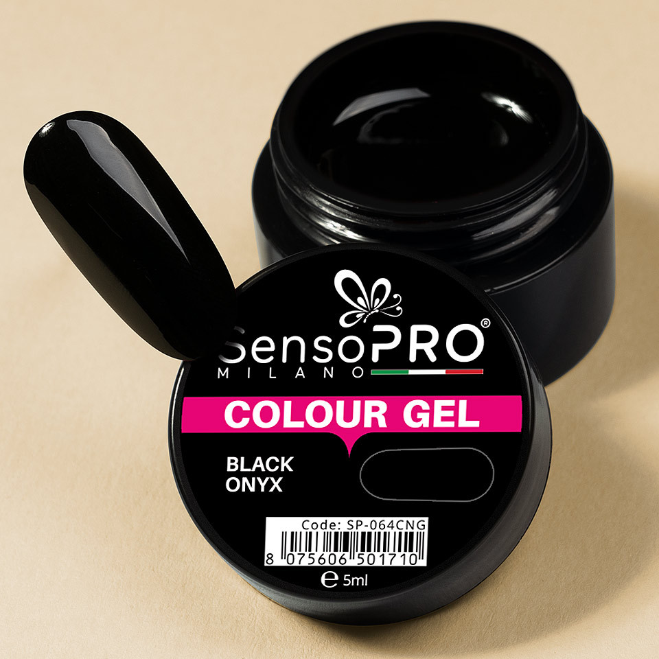 Gel UV Colorat Black Onyx 5ml, SensoPRO Milano - 2 | YEO