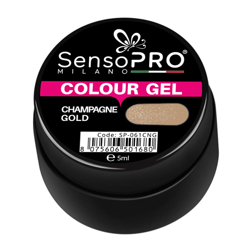 Gel UV Colorat Champagne Gold 5ml, SensoPRO Milano - 1 | YEO