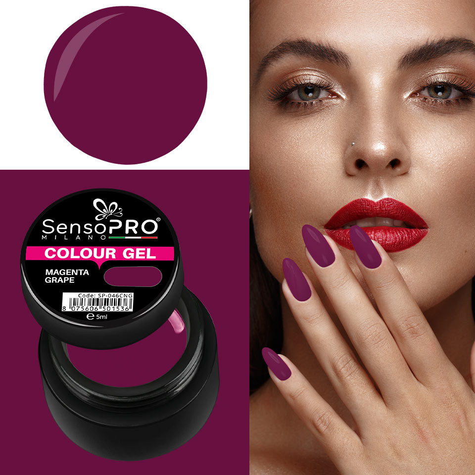 Gel UV Colorat Magenta Grape 5ml, SensoPRO Milano - 2 | YEO