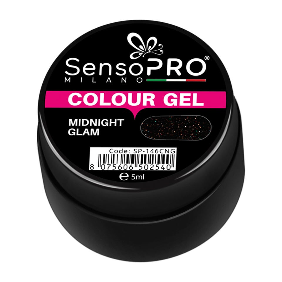 Gel UV Colorat Midnight Glam 5ml, SensoPRO Milano - 1 | YEO