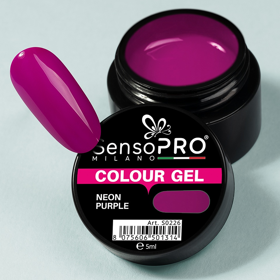 Gel UV Colorat Neon Purple 5ml, SensoPRO Milano - 3 | YEO