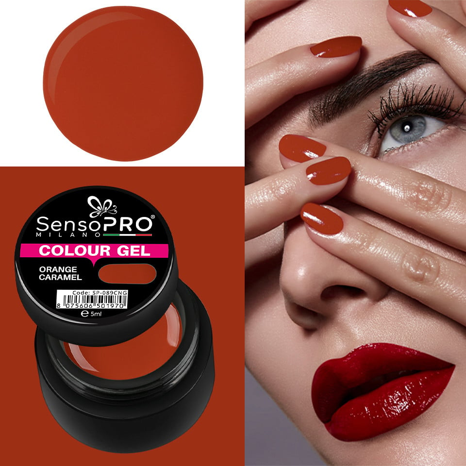 Gel UV Colorat Orange Caramel 5ml, SensoPRO Milano - 2 | YEO