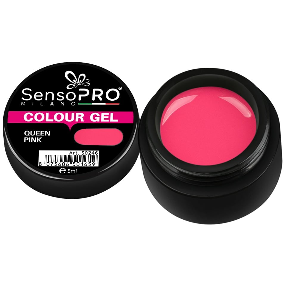 Gel UV Colorat Queen Pink 5ml, SensoPRO Milano