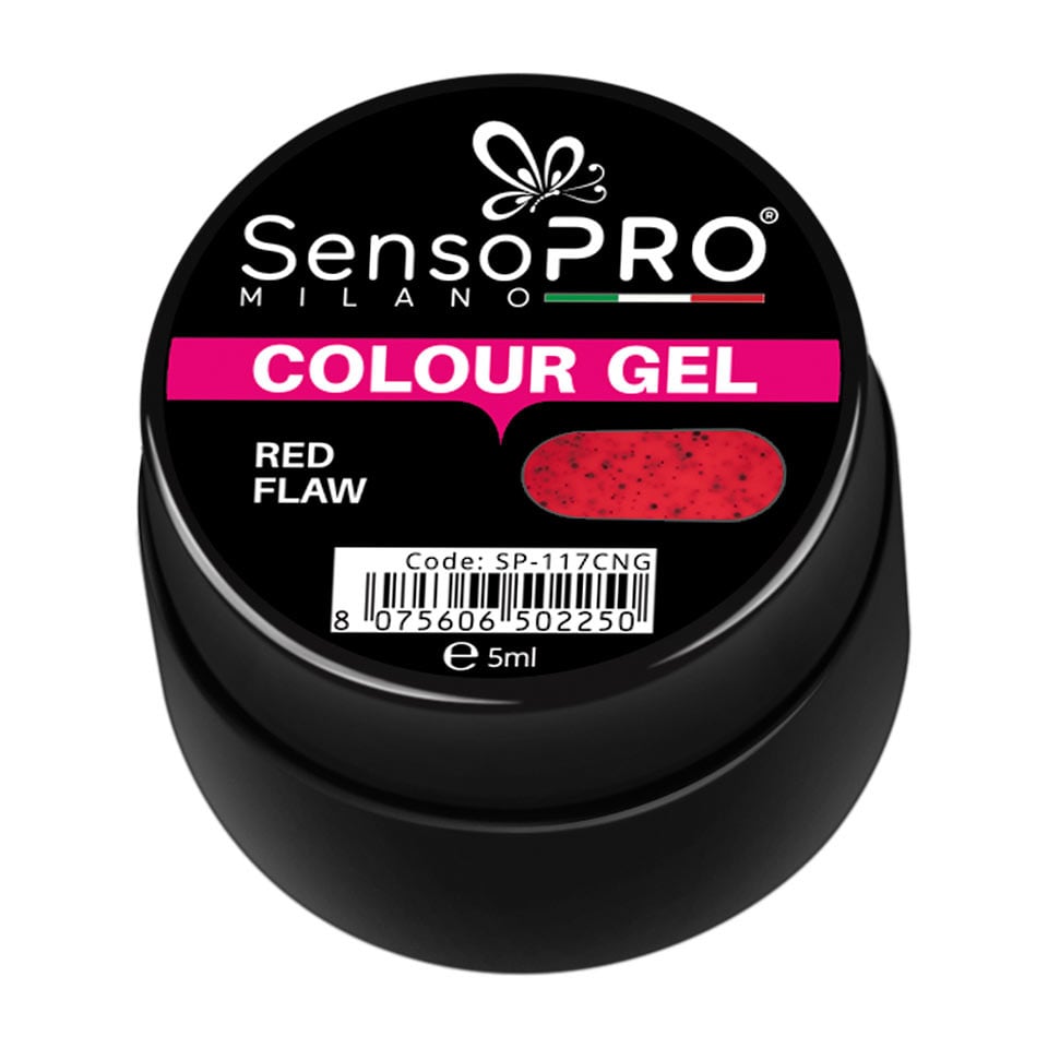 Gel UV Colorat Red Flaw 5ml, SensoPRO Milano - 1 | YEO