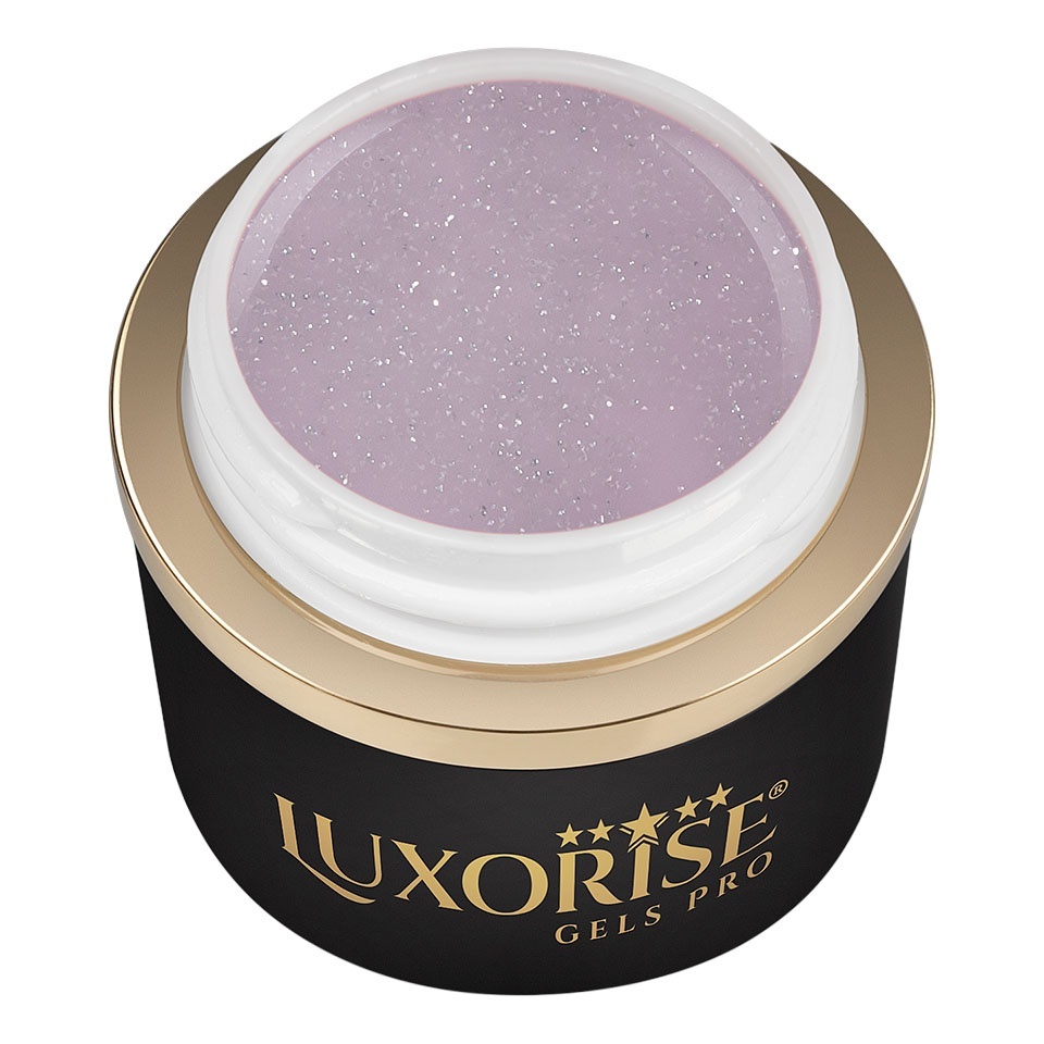Gel UV Constructie Unghii RevoFlex Disco LUXORISE 15ml, Rosé Sparkle