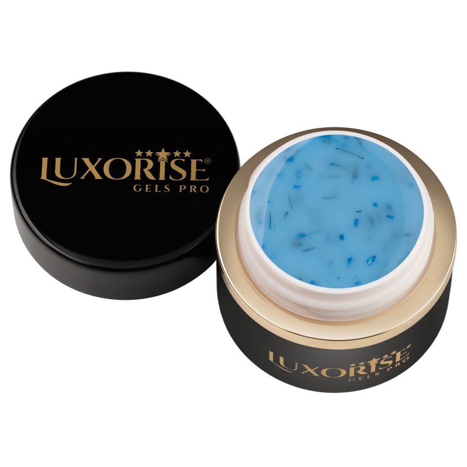 Gel UV Constructie Unghii RevoFlex Silk Petal LUXORISE 15ml, Aqua Sprinkle - 2 | YEO