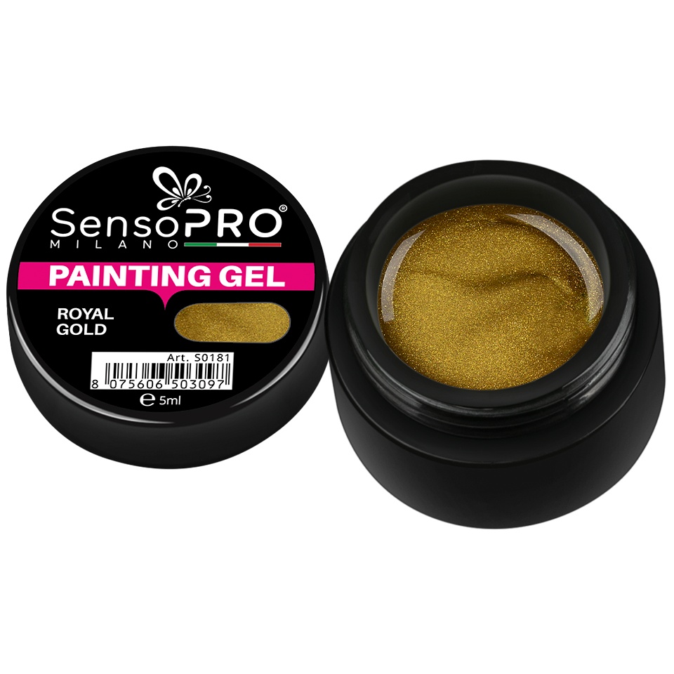 Gel UV Pictura Unghii Royal Gold 5ml, SensoPRO Milano - 2 | YEO