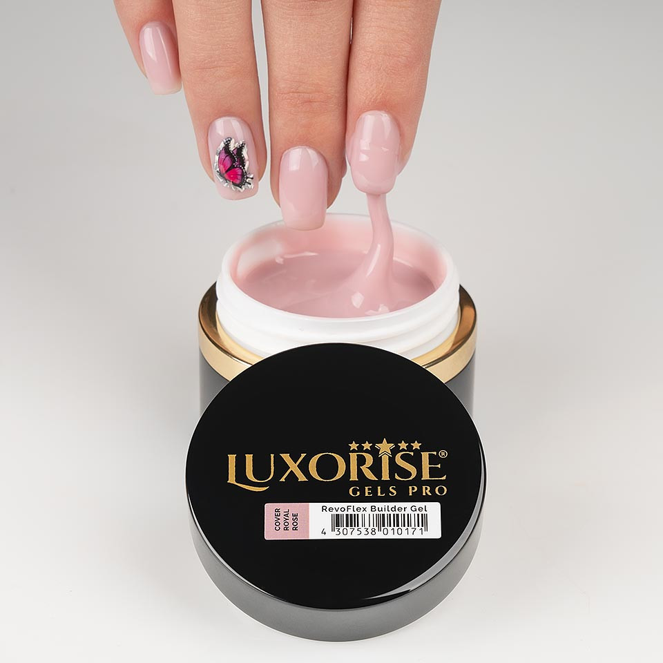 Gel UV Unghii Cover Builder RevoFlex LUXORISE 15ml, Royal Rose - 3 | YEO