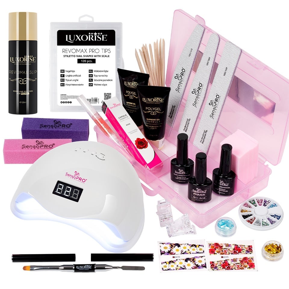 Kit PolyGel Happy Nails cu Lampa #07 + Cutie compartimentata CADOU