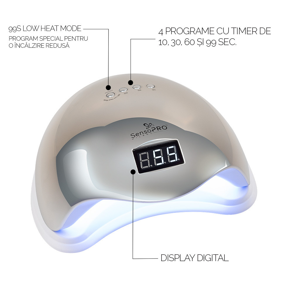 Lampa UV LED 48W SUN5 PRO SensoPRO Milano, Platinum Silver SensoPRO Milano
