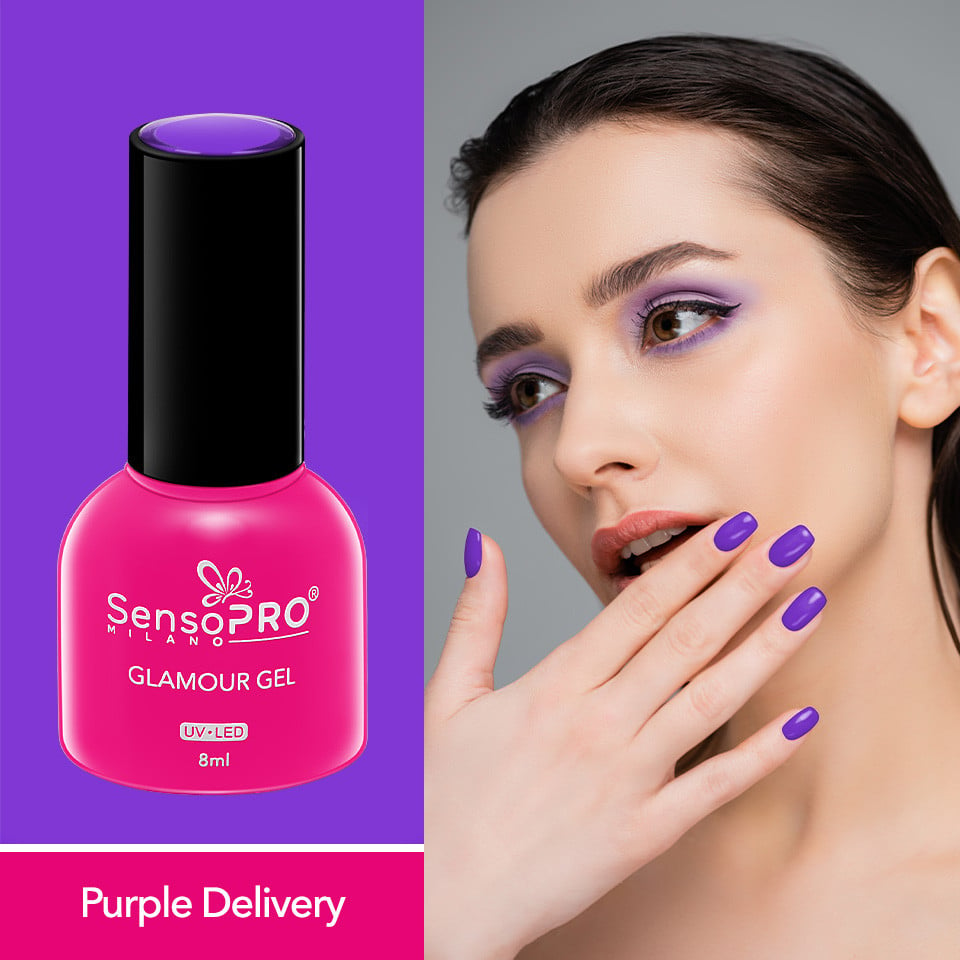 Oja Semipermanenta Glamour Gel SensoPRO Milano 8ml, Purple Delivery #49 - 1 | YEO