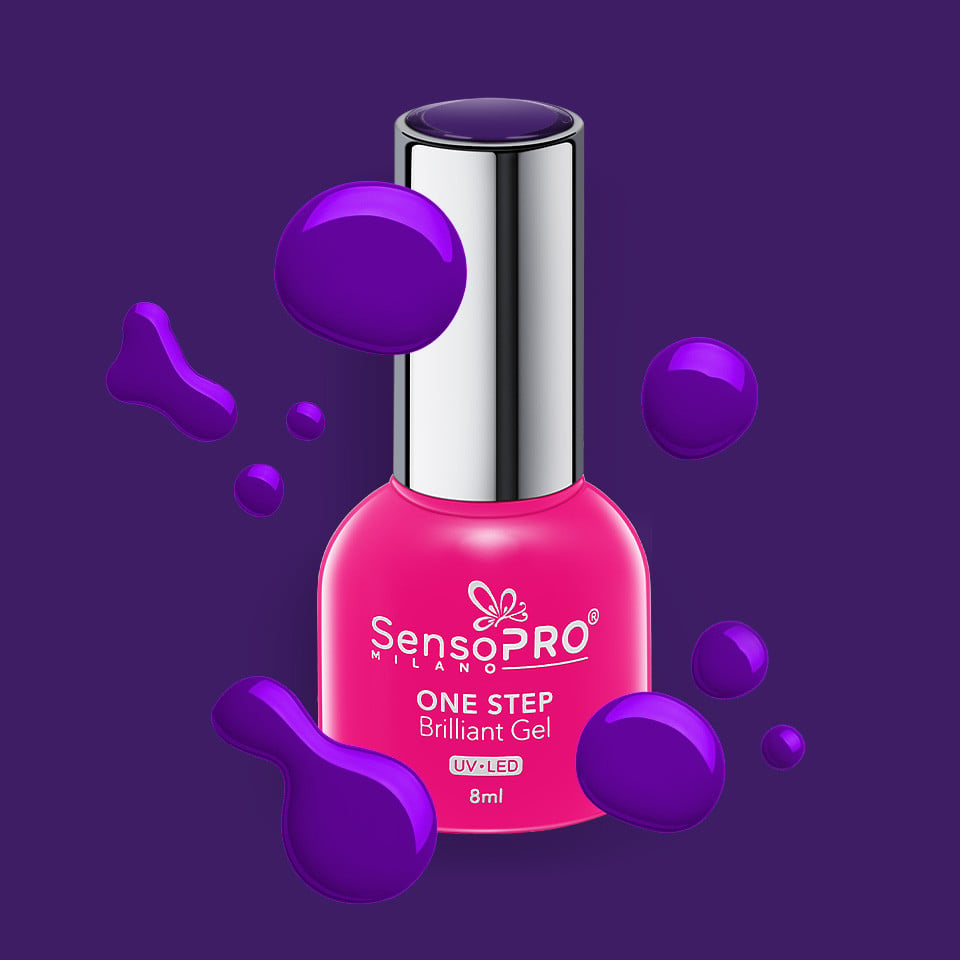 Oja Semipermanenta One Step Brilliant Gel SensoPRO Milano 8ml, Royal Purple #69 - 1 | YEO