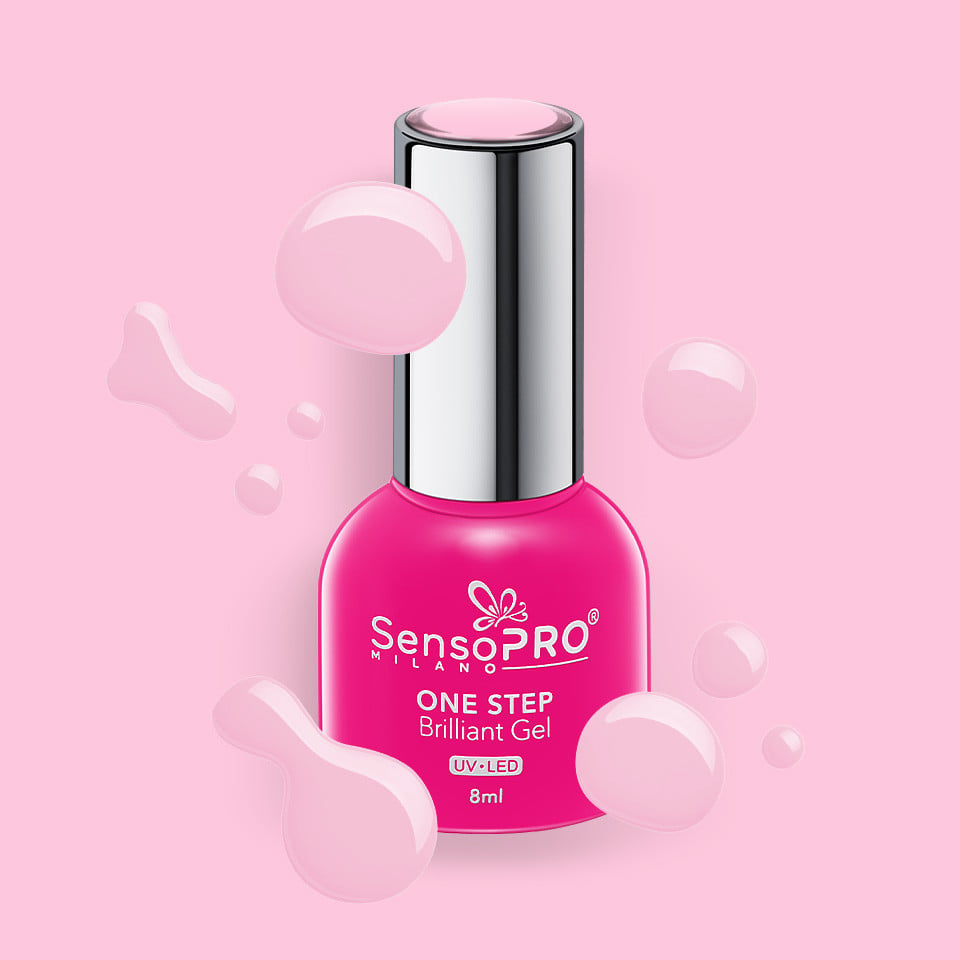 Oja Semipermanenta One Step Brilliant Gel SensoPRO Milano 8ml, Silky Rose #09 - 1 | YEO