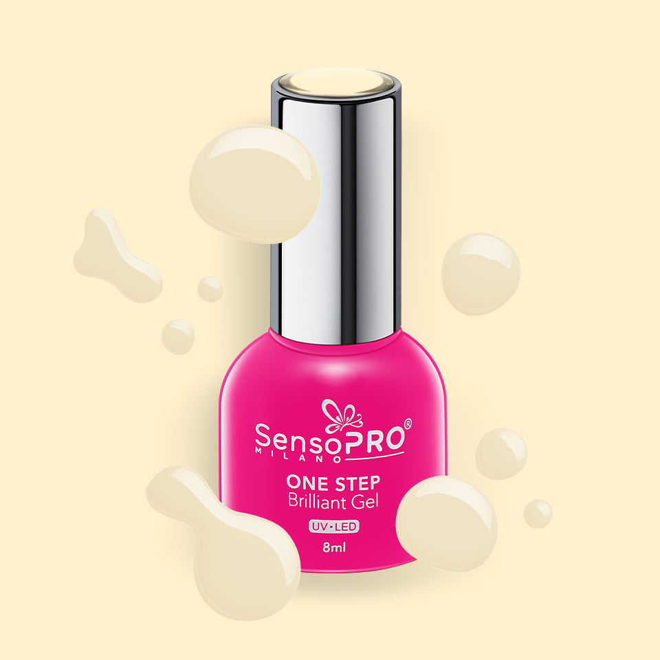 Oja Semipermanenta One Step Brilliant Gel SensoPRO Milano 8ml, Millenial Cashmere #49 - 1 | YEO