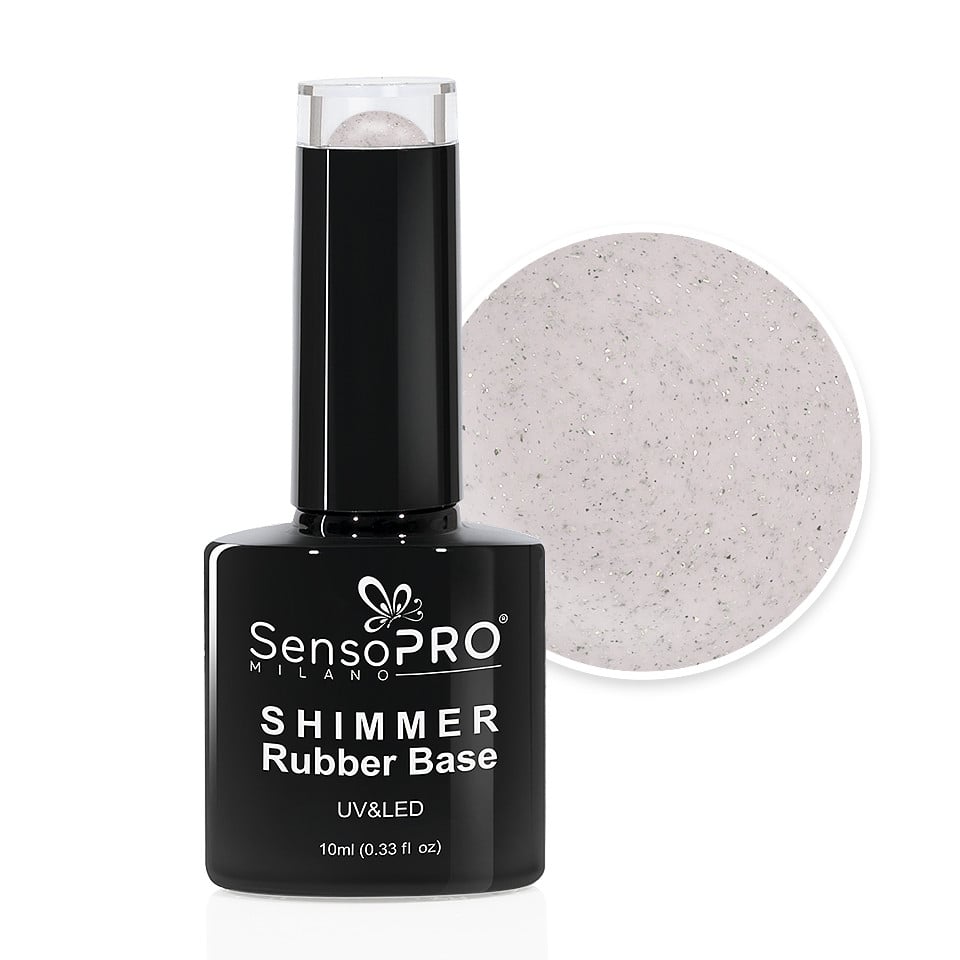 Shimmer Rubber Base SensoPRO Milano - #32 Fabulous Nude, 10ml