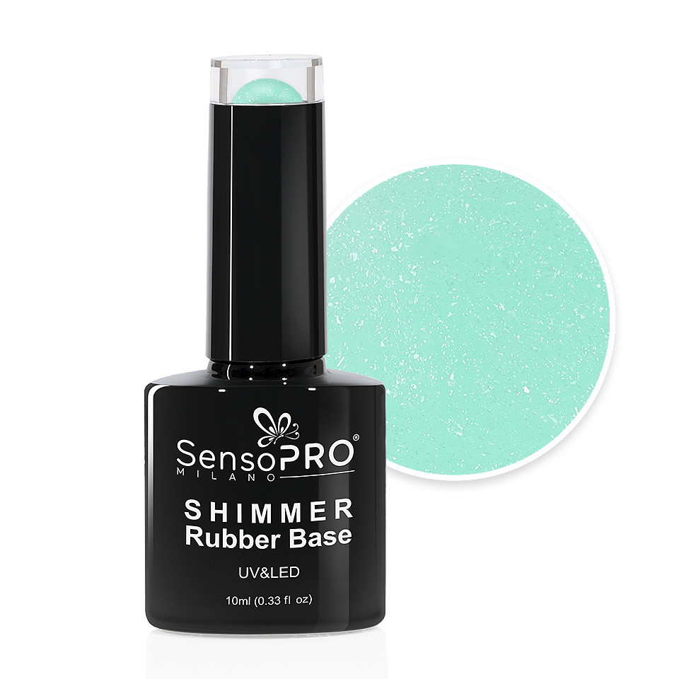 Shimmer Rubber Base SensoPRO Milano - #58 Radiant Lime, 10ml