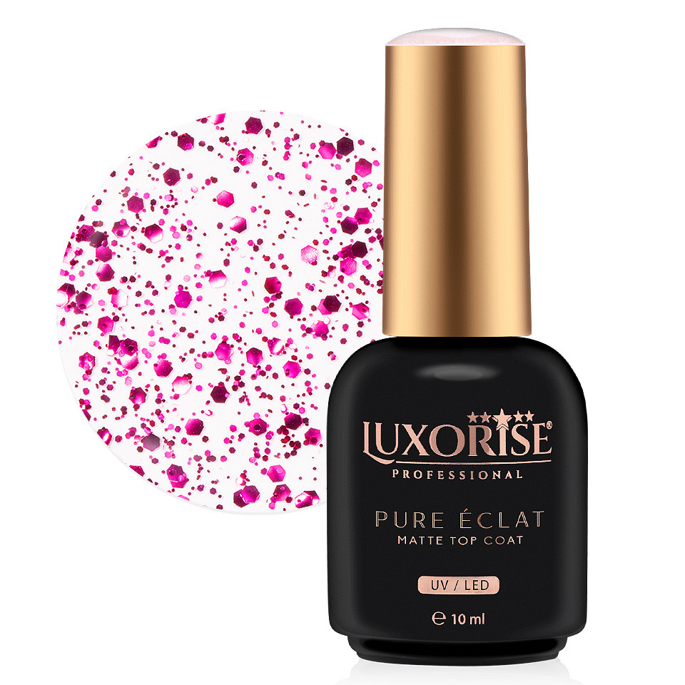 Top Coat LUXORISE - Pure Eclat Matte, Fuchsia 10ml