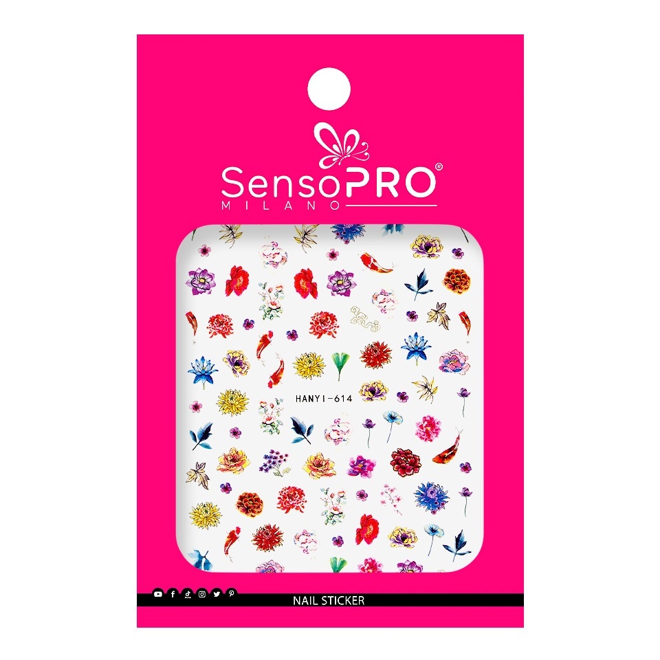 Abtibilduri Unghii SensoPRO Milano Flower Box, model HANYI-614 - 1 | YEO