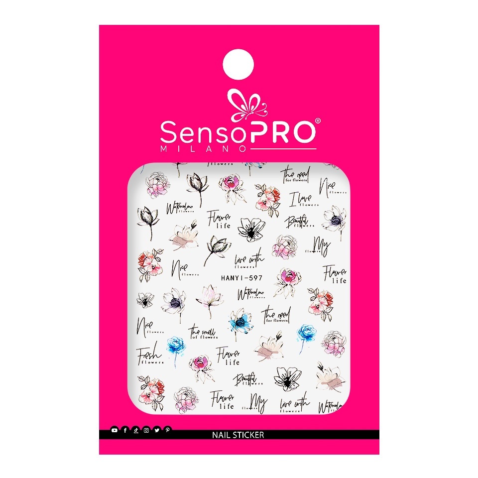 Abtibilduri Unghii SensoPRO Milano Flower Life, model HANYI-597 - 1 | YEO
