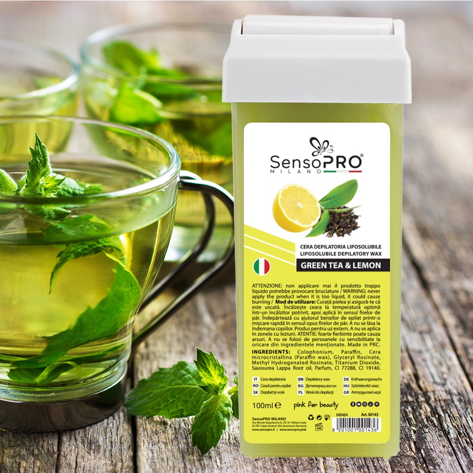 Ceara Epilat Unica Folosinta SensoPRO Milano, Rezerva Green Tea si Lemon 100 ml - 1 | YEO