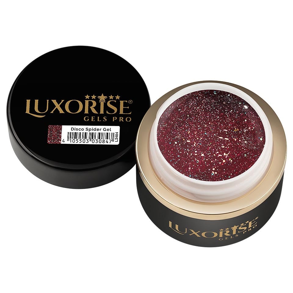 Disco Spider Gel LUXORISE, Burgundy - Clubbing Till Sunrise, 5ml - 2 | YEO