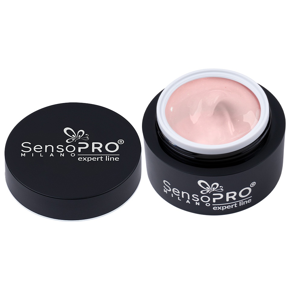 Gel Constructie Unghii Expert Line SensoPRO Milano - Blush Glitz 15ml - 1 | YEO