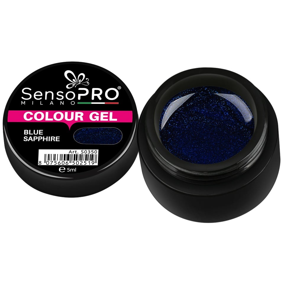 Gel UV Colorat Blue Sapphire 5ml, SensoPRO Milano