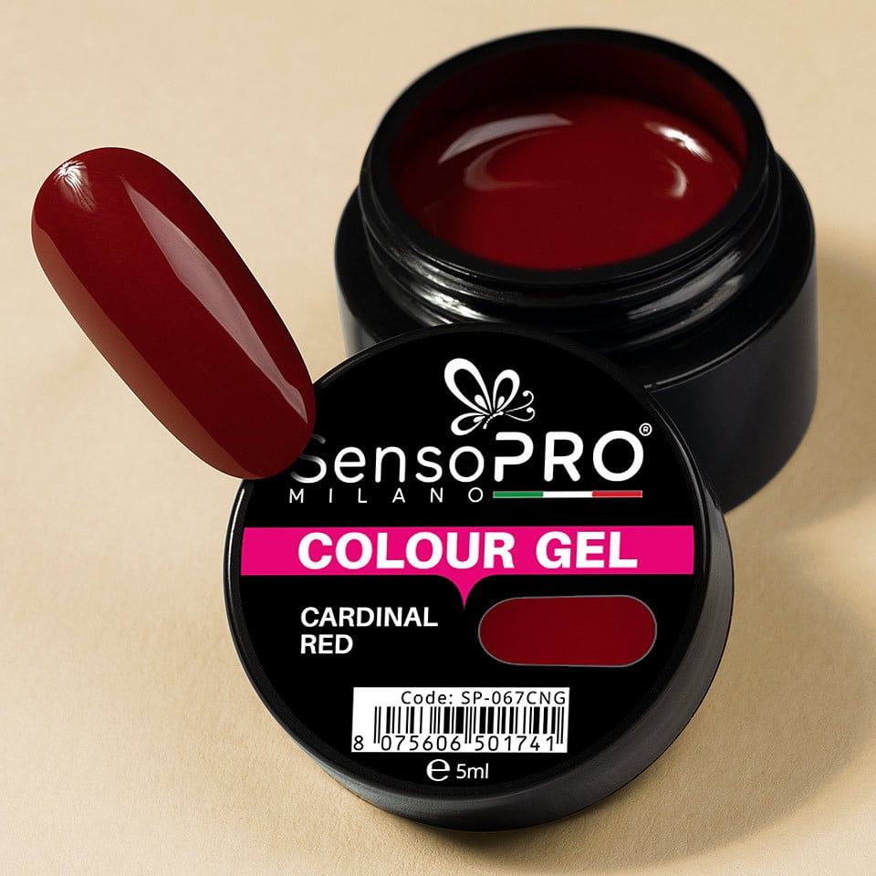 Gel UV Colorat Cardinal Red 5ml, SensoPRO Milano - 2 | YEO