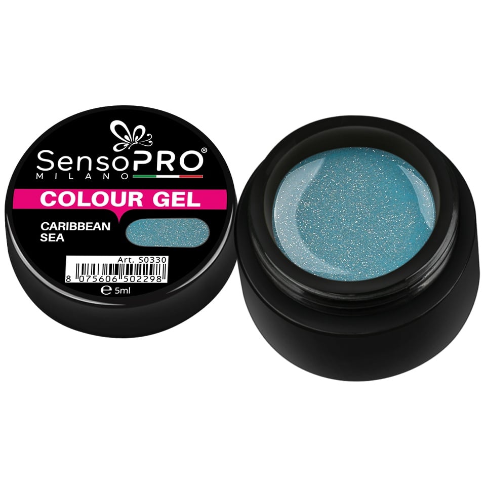 Gel UV Colorat Caribbean Sea 5ml, SensoPRO Milano