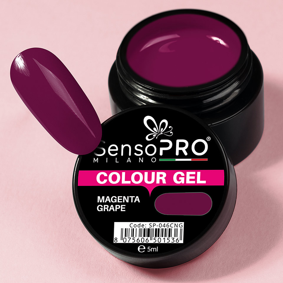 Gel UV Colorat Magenta Grape 5ml, SensoPRO Milano - 3 | YEO