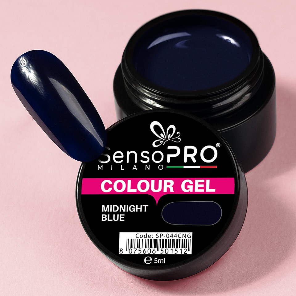 Gel UV Colorat Midnight Blue 5ml, SensoPRO Milano - 2 | YEO