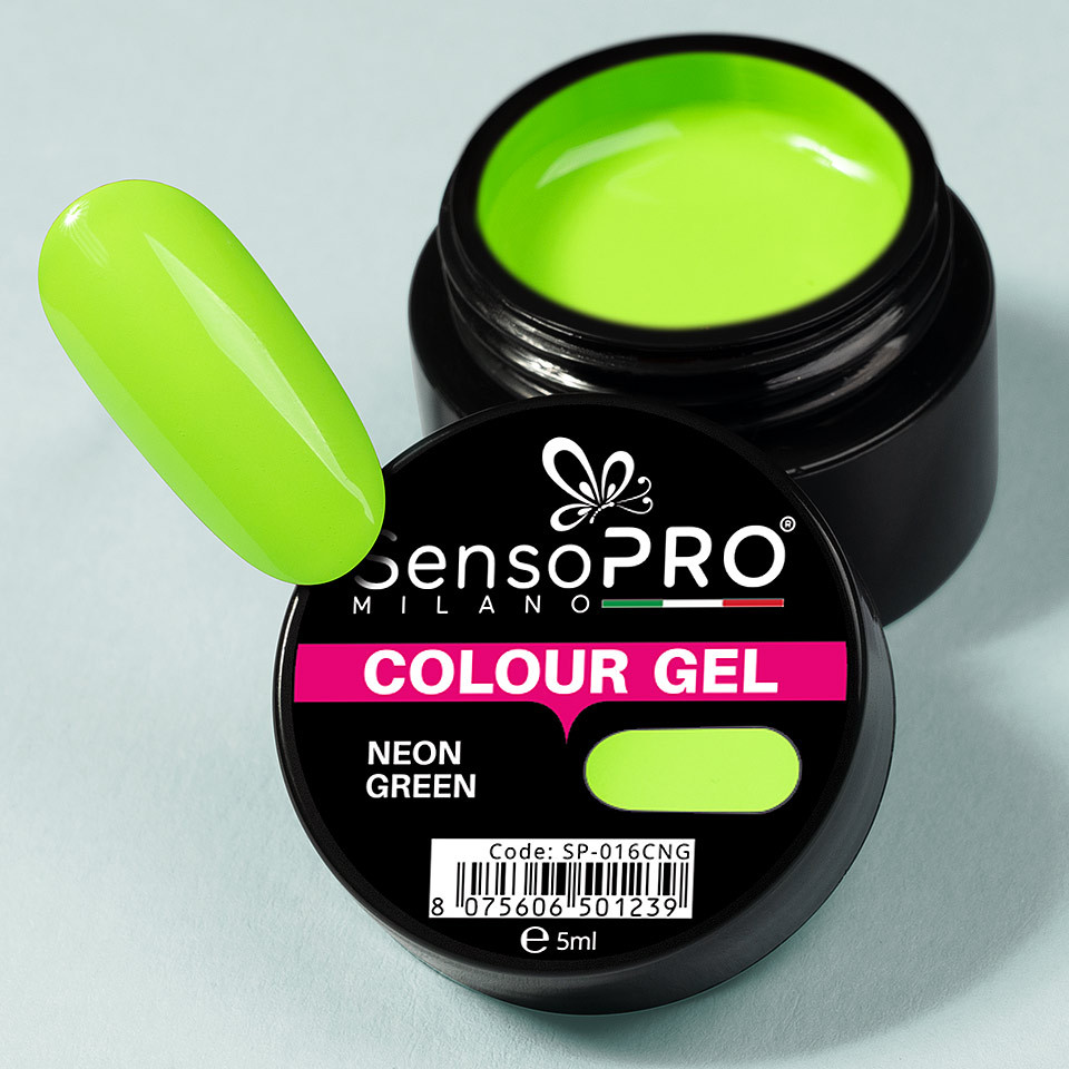 Gel UV Colorat Neon Green 5ml, SensoPRO Milano - 2 | YEO