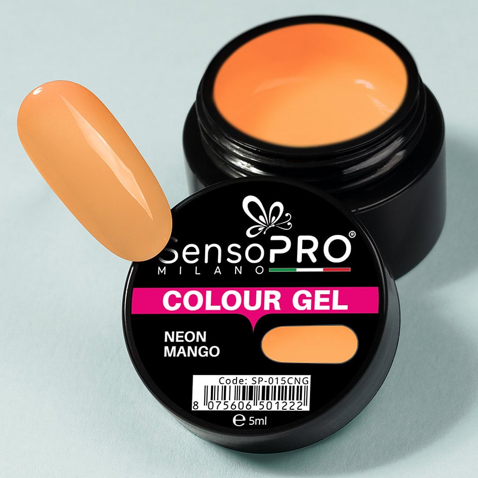 Gel UV Colorat Neon Mango 5ml, SensoPRO Milano - 3 | YEO