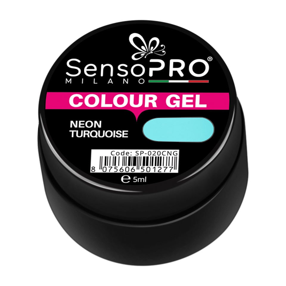 Gel UV Colorat Neon Turquoise 5ml, SensoPRO Milano - 1 | YEO