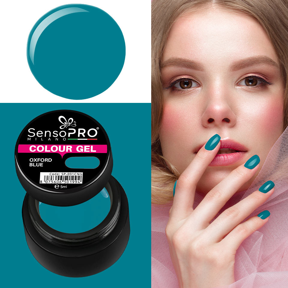 Gel UV Colorat Oxford Blue 5ml, SensoPRO Milano - 3 | YEO